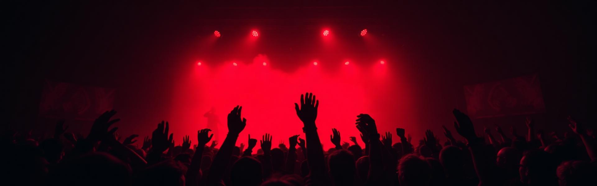 Público de un concierto con las manos en alto